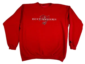 Vintage Tampa Bay Buccaneers Sweatshirt Mens XL Starter Crewneck Fleece Red Bucs - Picture 1 of 17