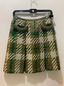 Minifalda Anna Sui a cuadros oro verde talla 4 - Imagen 1 de 7