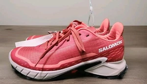Salomon ALPHACROSS 5 Contagrip Trail Running Shoes Red Women's Size 9 Ortholite - Picture 1 of 14