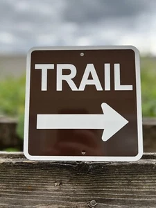 RIGHT Trail Direction Hiking Walking Path Metal Sign 6”x6” (NEW) Park Recreation - Picture 1 of 1