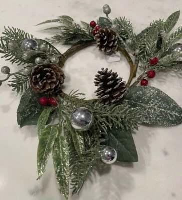 Bath & Body Works вечнозеленый и сосновая шишка свеча кольцо венок, новый с Ярлыками - Изображение 1 из 4