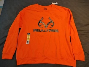 New Realtree Long Sleeve Orange Sweatshirt Fleece Hunting Fishing Shirt Large L - Picture 1 of 6