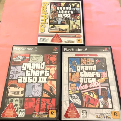 Lot 3 Grand Theft Auto III 3 & Vice City & San Andreas PS2 PlayStation2 Tested - Image 1 of 4