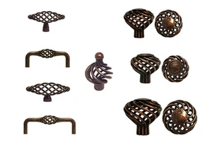 Cabinet Pull Drawer Handle Birdcage Knob Kitchen Hardware Antique Copper Machine - Picture 1 of 11