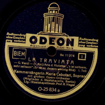 MARIA CEBOTARI "La Traviata" Arie der Violetta  Teil 1 & 2    78rpm  S7174 - Bild 1 von 2