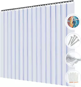 Clear Kit PVC Smooth Plastic Strip Door Curtain 4X7 Ft. (48X84) Standard Clear W - Picture 1 of 8