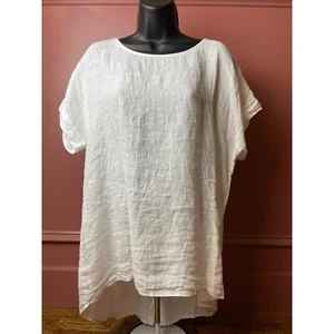 Terzo Millennio White Linen Top Small NWT - Picture 1 of 5