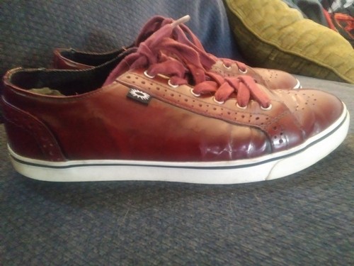 Sneakers casual Ugg Australia 1000556 Roxford da uomo taglia 10 in pelle rosso bordeaux