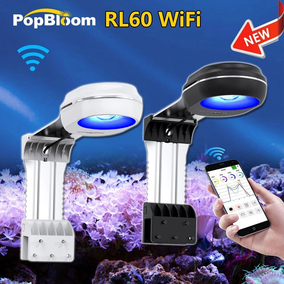 PopBloom RL60 WiFi Eclairage LED pour aquarium Reef LED marin Corail récifal - Photo 1/4