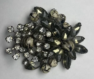 Fabulous Quality Coro Style Costume Jewellery Brooch Unsigned Rhinestone Marble - Picture 1 of 20