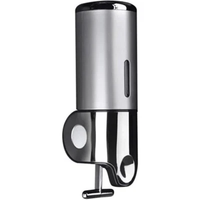 Wall-mounted soap dispenser 400ml stainless steel plastic silver color - Image 1 of 4