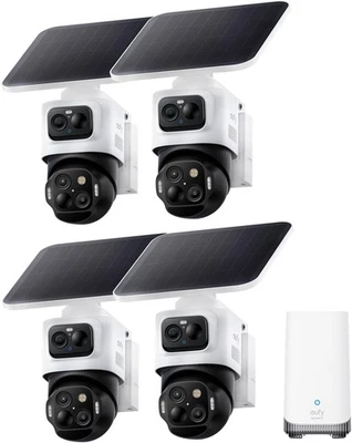 eufy eufyCam S4 Solar Camera Wireless Outdoor Triple Lens Bullet-PTZ Cam 4-Cam K - Image 1 of 4