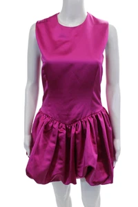 Maje Womens Sleeveless Satin Bubble Mini Dress Pink Size 36 - Picture 1 of 6