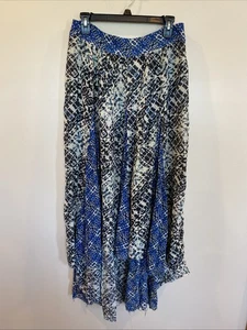 Free People Show You Off Maxi Skirt Raw Hem Ivory Combo Womens Large - Picture 1 of 6
