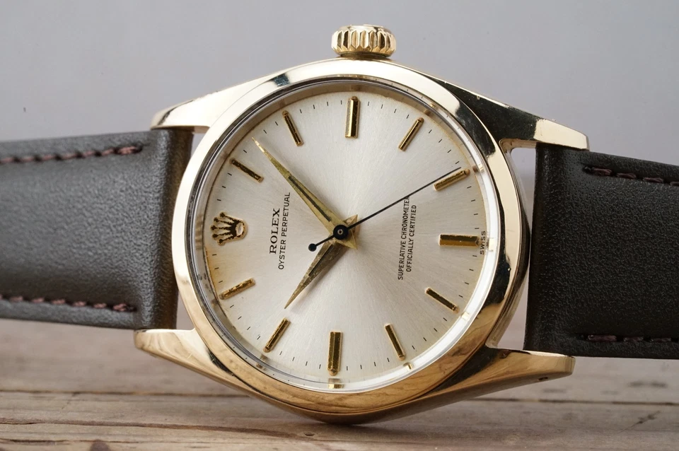 Обслуживаемый винтажный ROLEX OysterPerpetual 6634 34 мм крышка золото cal.1560 c1959 #1435 - Изображение 1 из 4