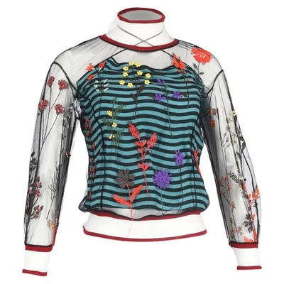 Blusa Fendi de malla bordada en nailon multicolor Foto 1 de 3