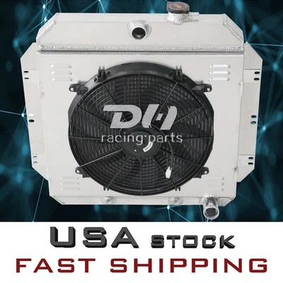 Radiador, cubierta y ventilador de aluminio de 4 filas para camioneta Chevy C/K/P 10 20 30 Suburban 1960-1962 Foto 1 de 4