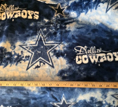 Dallas Cowboys Blue Tie-dye Fleece Stars Craft Sewing Fabric 38 inches NEW - Image 1 of 2
