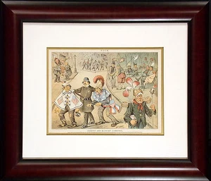 Revista Puck Caridad y Economía Combinada Original Ilustración Vintage, Enmarcada - Imagen 1 de 8