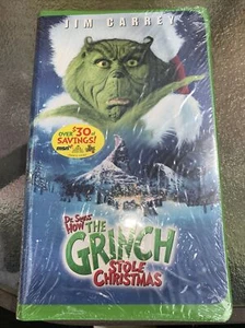 New ~ How the Grinch Stole Christmas ~ Jim Carrey VHS 2001 Slip Cover Rare NEW - Picture 1 of 2
