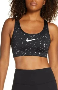 Nike Swoosh Athletic Sports Bra Sparkle Print Size Small CD6782 010 - Picture 1 of 5