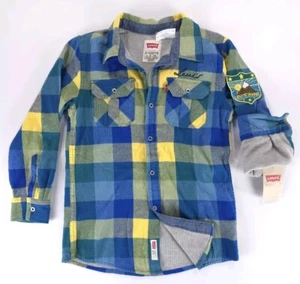 Levis Flannel Check Thermal Lined Shacket Outdoor Ranger Kids Boys Small 8-10 - Picture 1 of 15