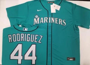 CAMISETA DE BÉISBOL 30515 SEATTLE MARINERS Rodríguez Ichiro cosida 100% verde azulado real - Imagen 1 de 13