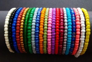 Men's/Womens/Unisex/Bracelet/Various Sizes/Colours/4 mm/Glass Seed Beads/Stretch - Picture 1 of 3