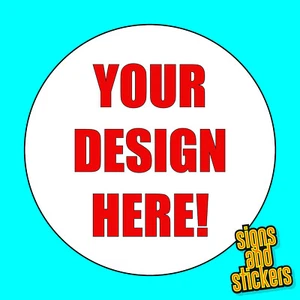 105 Personalised Stickers Labels made to your design 37mm diam - Afbeelding 1 van 1