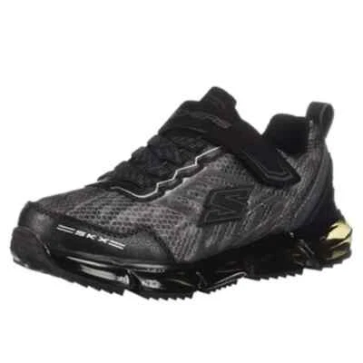 NUEVO Correa de espuma viscoelástica Skech-Air Azide negra plateada metálica activa Skechers Kid Foto 1 de 4