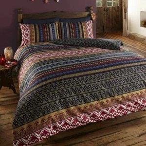 ORKNEY REVERSIBLE GEOMETRIC ETHNIC PRINTED DUVET SET SB, DB, KS OR SKS - Picture 1 of 1