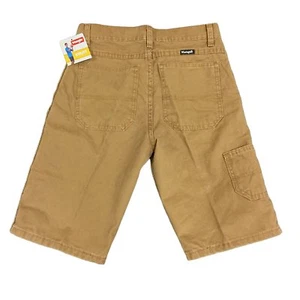 Wrangler Boys Cargo Shorts Straight Canvas with Adjustable Waist, Brown 3CPBWAO - Picture 1 of 5