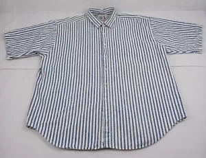 Berkley Concept WW Shirt Mens XL Button Up Striped Blue/White Short Sleeve USA - Picture 1 of 8