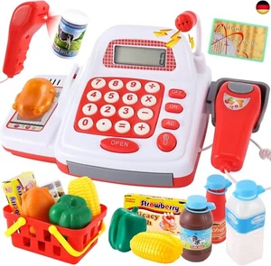 TOEY PLAY Kinderkasse mit Scanner und Sound Mikrofon, Kasse Spielzeug, - Bild 1 von 6
