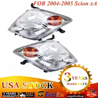 Headlight Pair Set For 2004-2005 Scion xA Left and Right 2Pc Headlamps Assembly - Image 1 of 4