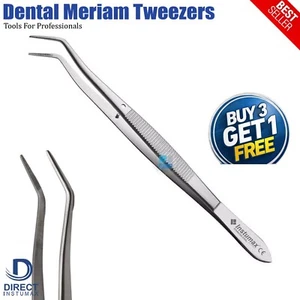 Meriam Tweezer Curved Dental Surgery 16 cm Surgical Medical Serrated INSTUMAX - Picture 1 of 7