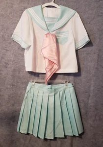 Sailor Moon Outfit Women's Medium 3 Piece Top Skirt CUTE Kawaii Cosplay Anime - Picture 1 of 21