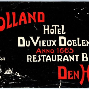 Etiqueta de equipaje Hotel Du Vieux Doelen La Haya 2C década de 1930 Den Haag, Holanda - Imagen 1 de 3