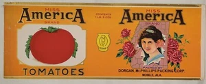 Label Miss America Can Dorgan McPhillips Mobile Alabama Tomatoes - Picture 1 of 1