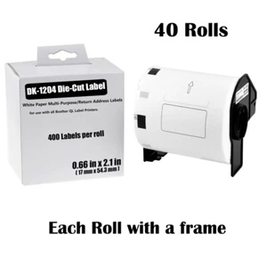 Etiquetas multiusos grandes de papel blanco 40 rollos 4x2 DK-1240 para Brother QL-1110NW - Imagen 1 de 24