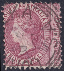 South Australia 1876-1900 QV 9d. rose-lilac SG 124 Misperf Error SEE DESCR. - Picture 1 of 2