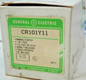 General Electric CR101Y11 Manual Starter 1HP 1 Pole 115/230V Toggle W/ Ind Light - Picture 1 of 5