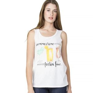 NWT WOMENS ELEMENT FEELIN FINE TANK TOP $22 M white jersey muscle tank - Picture 1 of 1