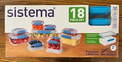 Sistema Juego de 18 Contenedores de Almacenamiento de Alimentos - Libre de BPA y Ftalatos Foto 1 de 4