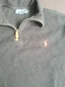 Polo Ralph Lauren Quarter Zip Pullover Men’s L Sweater Black Long Sleeve *** - Picture 1 of 6