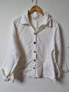 Elisa Cavaletti Linen Blouse Top Size XXL - Picture 1 of 6