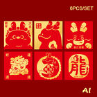 6PCS 2024 Chinese Dragon Year Spring Festival Red Envelope Cartoon Children Gift