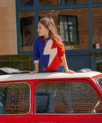 Suéter Jersey Mini Boden Lightning Bolt Talla 11-12Y Mezcla Lana Alpaca #S19 Foto 1 de 4
