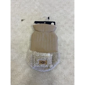 UGG Sherpa Quilted Pet Coat, Hook & Loop Straps, Soft & Cozy Tan Xtra Small Size - Picture 1 of 9