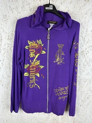 Sudadera con capucha vintage años 00 Y2K Ed Hardy Christian Audigier cremallera Foto 1 de 4
